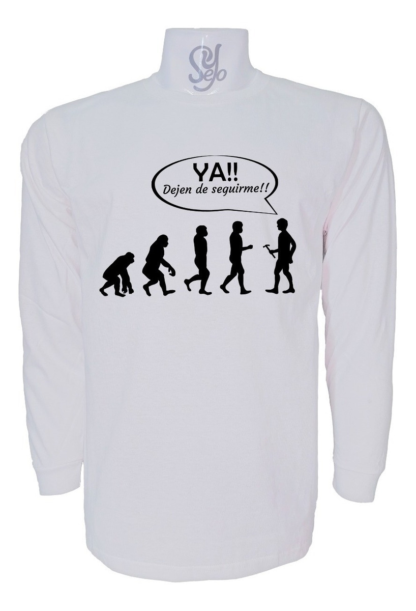 Polera De Hombre Manga Larga Teoría De La Evolución Graciosa 4 Polera De Hombre Manga Larga Teoría De La Evolución Graciosa