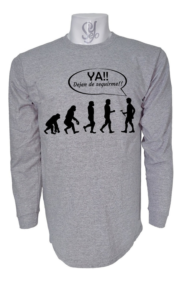 Polera De Hombre Manga Larga Teoría De La Evolución Graciosa 3 Polera De Hombre Manga Larga Teoría De La Evolución Graciosa