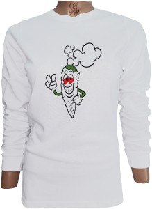 Polera De Mujer Manga Larga Hierba Feliz Maria Juana Fumar