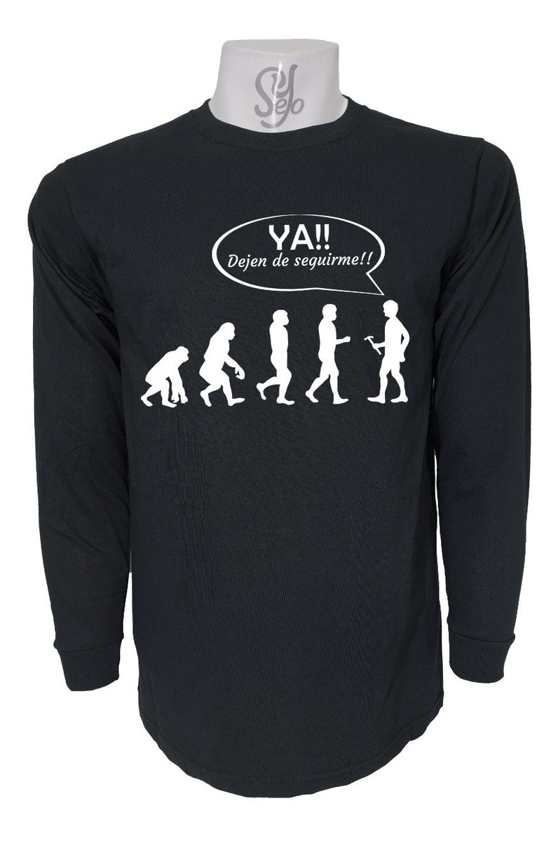 Polera De Hombre Manga Larga Teoría De La Evolución Graciosa 1 Polera De Hombre Manga Larga Teoría De La Evolución Graciosa