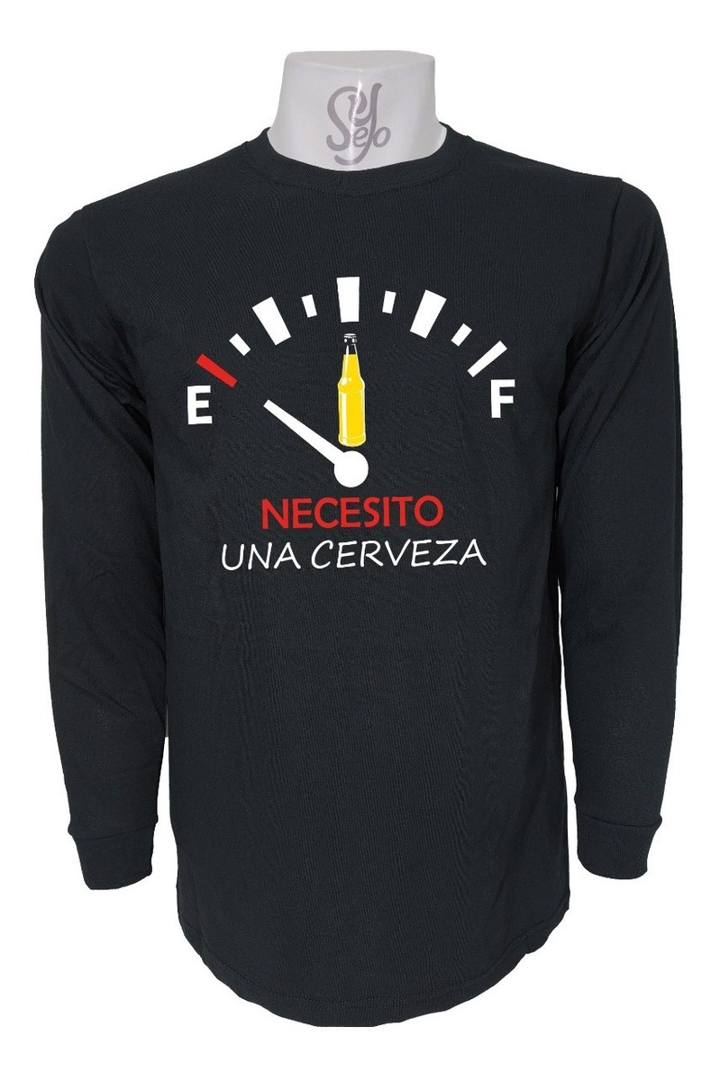 Polera De Hombre Manga Larga Medidor De Bencina Cerveza 1 Polera De Hombre Manga Larga Medidor De Bencina Cerveza