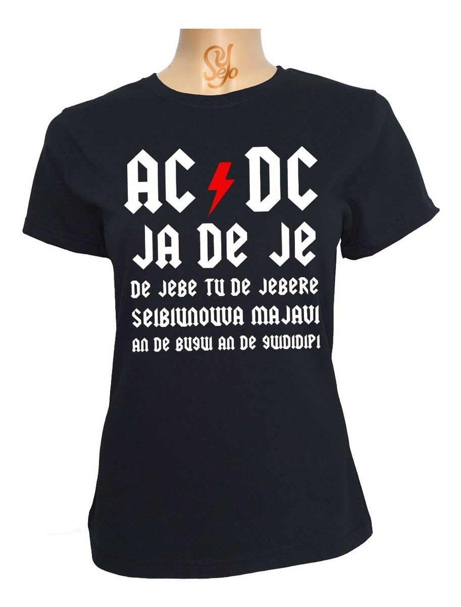 Polera De Mujer Estampado Ac Dc Rock Satira Asereje 1 Polera De Mujer Estampado Ac Dc Rock Satira Asereje