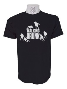 Polera De Hombre Estampado Gracioso/ The Walking Drunk / Tv