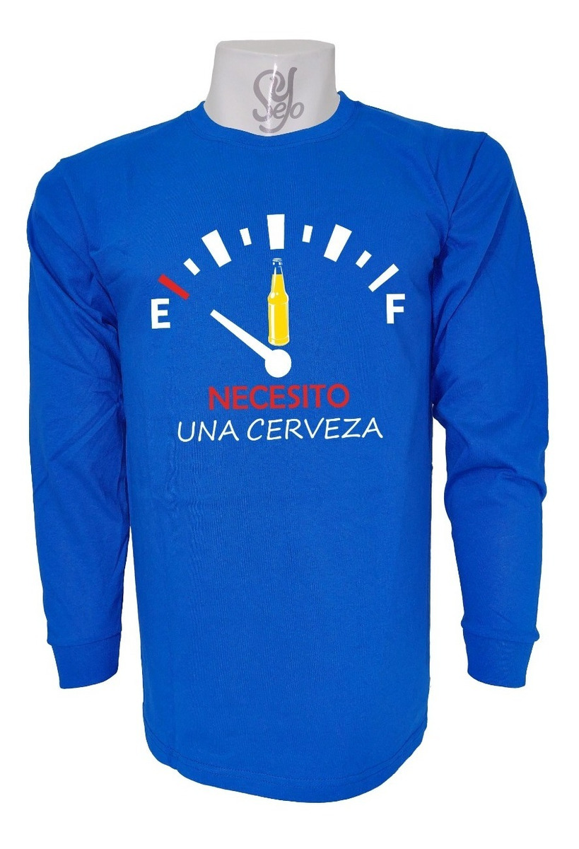 Polera De Hombre Manga Larga Medidor De Bencina Cerveza 5 Polera De Hombre Manga Larga Medidor De Bencina Cerveza