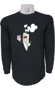 Polera De Hombre Manga Larga Hierba Feliz Maria Juana Fumar