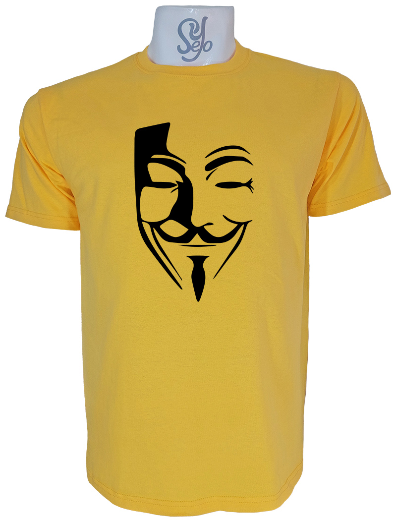 Polera de Hombre Anonymous silueta Mascara 7 Polera de Hombre Anonymous silueta Mascara