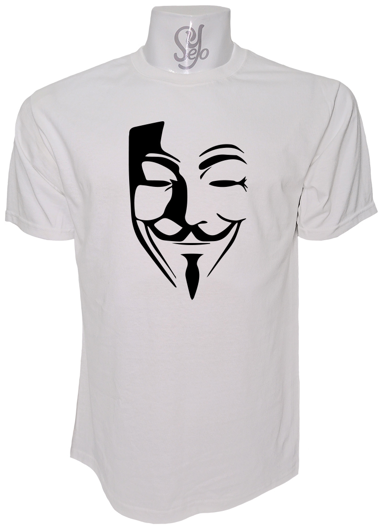 Polera de Hombre Anonymous silueta Mascara 4 Polera de Hombre Anonymous silueta Mascara