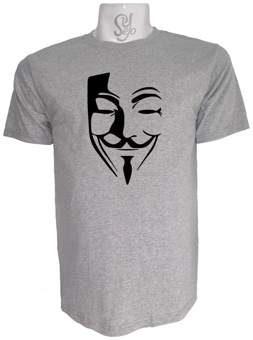 Polera de Hombre Anonymous silueta Mascara 3 Polera de Hombre Anonymous silueta Mascara