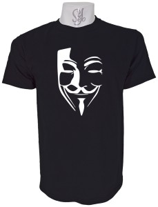Polera de Hombre  Anonymous silueta Mascara