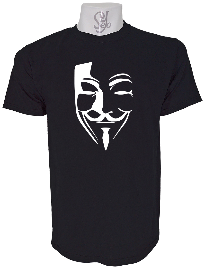 Polera de Hombre Anonymous silueta Mascara 1 Polera de Hombre Anonymous silueta Mascara