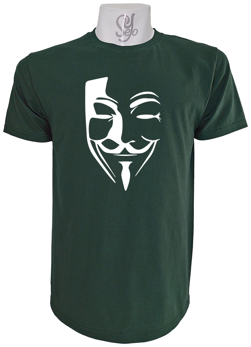 Polera de Hombre Anonymous silueta Mascara 8 Polera de Hombre Anonymous silueta Mascara