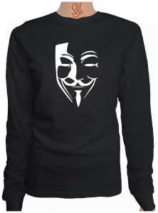Polera De Mujer Manga Larga  Anonymous silueta Mascara