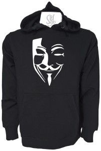 Poleron Con Capucha Anonymous silueta Mascara