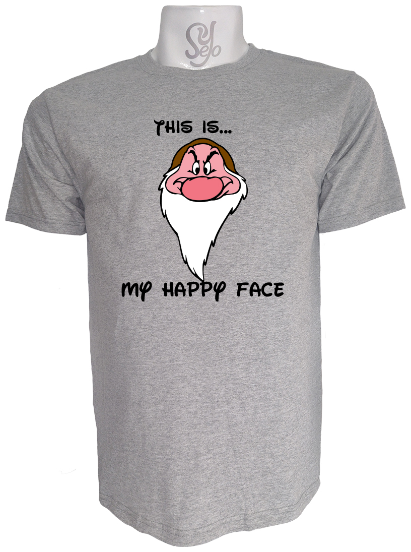 Polera de Hombre Cara Feliz De Grumpy Gruñon 3 Polera de Hombre Cara Feliz De Grumpy Gruñon