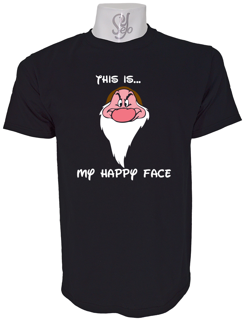 Polera de Hombre Cara Feliz De Grumpy Gruñon 1 Polera de Hombre Cara Feliz De Grumpy Gruñon