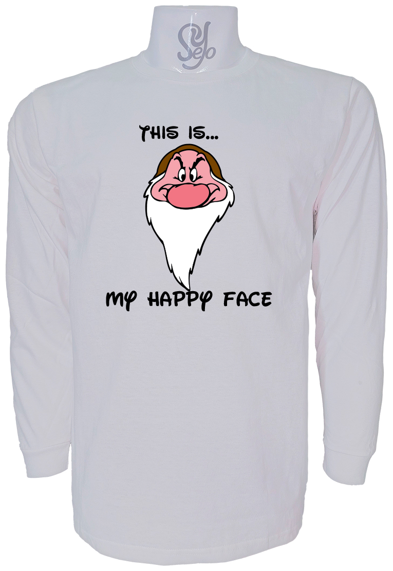 Polera De Hombre Manga Larga Cara Feliz De Grumpy Gruñon 3 Polera De Hombre Manga Larga Cara Feliz De Grumpy Gruñon