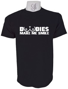 Polera de Hombre BOOBIES Makes Me Smile, Me Hacen Sonreir