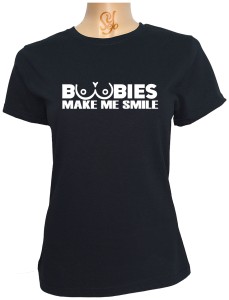 Polera De Mujer BOOBIES Makes Me Smile, Me Hacen Sonreir