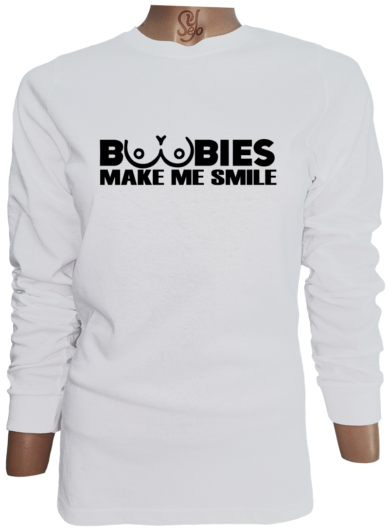 Polera De Mujer Manga Larga BOOBIES Makes Me Smile, Me Hacen Sonreir 2 Polera De Mujer Manga Larga BOOBIES Makes Me Smile, Me Hacen Sonreir