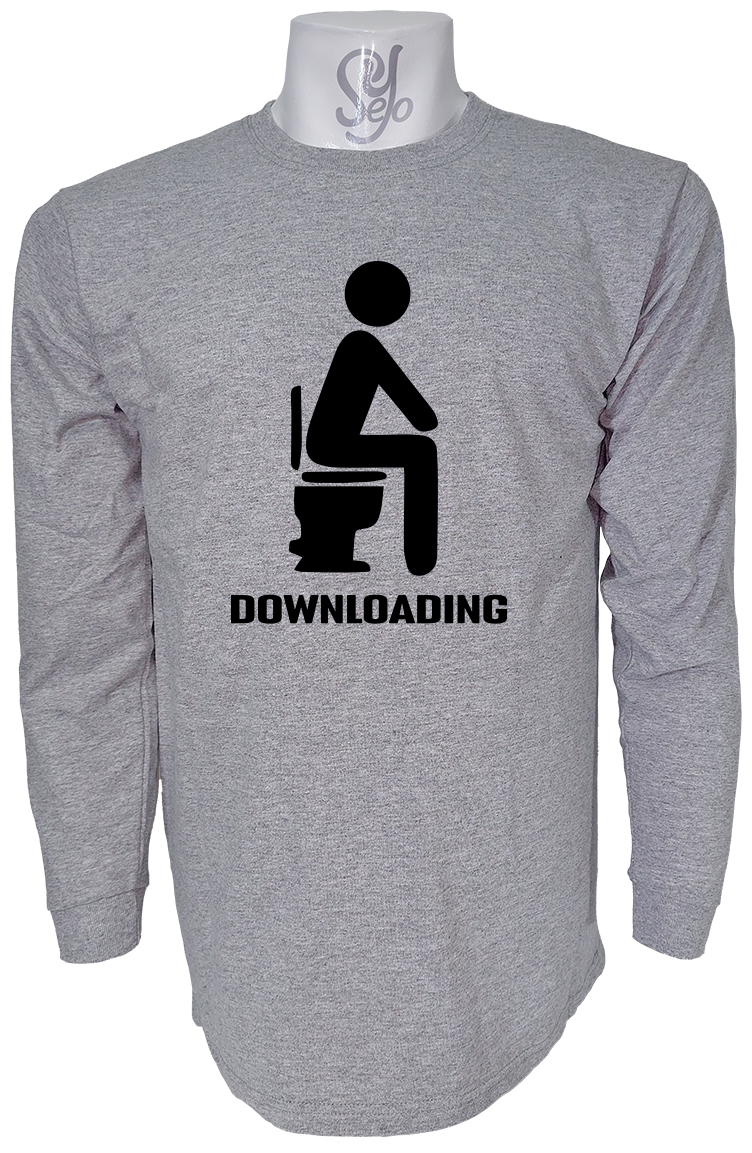 Polera De Hombre Manga Larga Downloading en el WC 2 Polera De Hombre Manga Larga Downloading en el WC