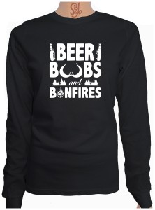 Polera De Mujer Manga Larga Beer Boobs And Bonfires