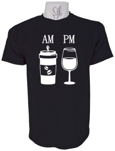 Polera de Hombre AM Café PM Vino, Vicios De Cada Dia
