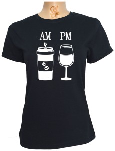 Polera De Mujer AM Café PM Vino, Vicios De Cada Dia