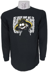 Polera De Hombre Manga Larga Homero Simpson Loco, Sin CERVEZA Ni TV