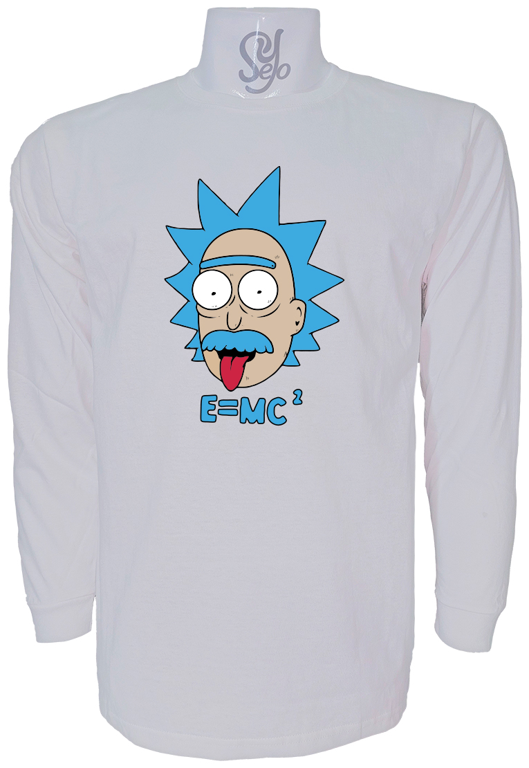 Polera De Hombre Manga Larga Rick Einstein, Rick And Morty 3 Polera De Hombre Manga Larga Rick Einstein, Rick And Morty