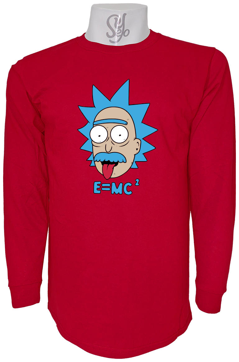 Polera De Hombre Manga Larga Rick Einstein, Rick And Morty 5 Polera De Hombre Manga Larga Rick Einstein, Rick And Morty