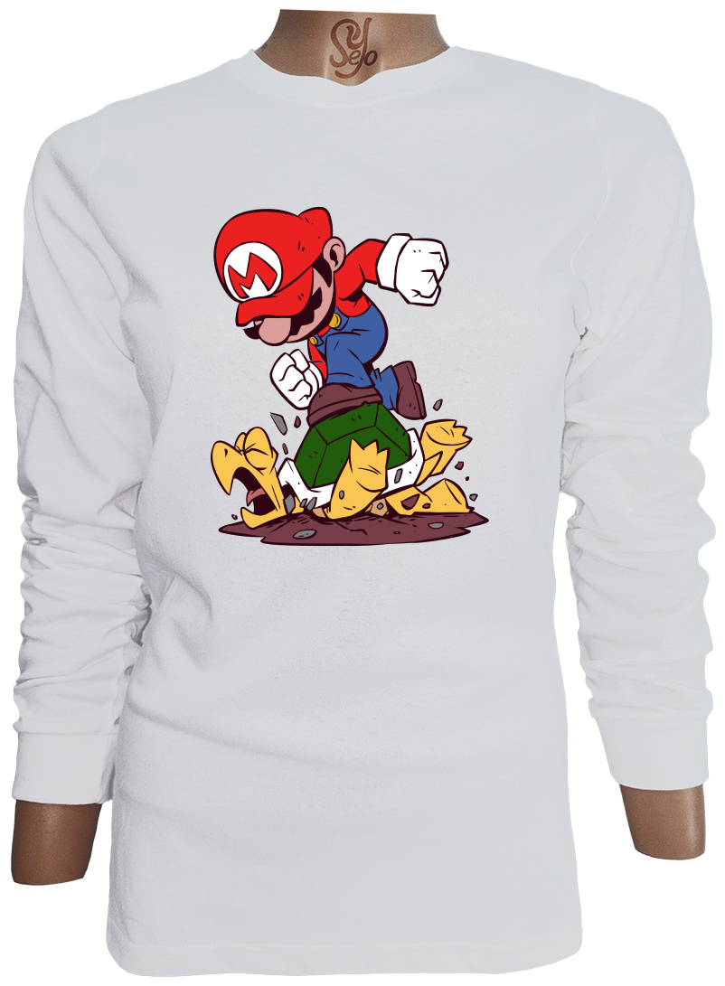 Polera De Mujer Manga Larga Mario Bros Vs Koopa Troopa 2 Polera De Mujer Manga Larga Mario Bros Vs Koopa Troopa