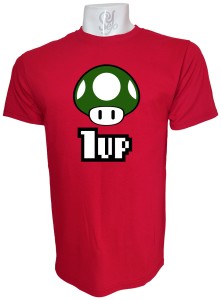 Polera de Hombre Mario Bros 1UP, una vida