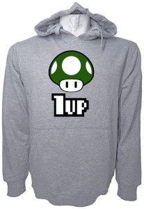 Poleron Con Capucha Mario Bros 1UP, una vida