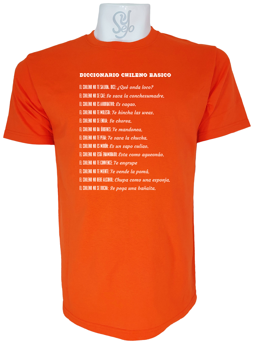 Polera de Hombre Diccionario Chileno Basico, TOMOS I y II 14 Polera de Hombre Diccionario Chileno Basico, TOMOS I y II