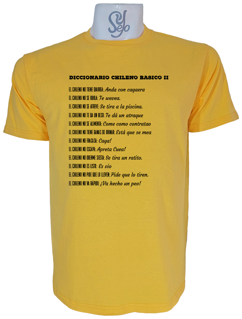 Polera de Hombre Diccionario Chileno Basico, TOMOS I y II 7 Polera de Hombre Diccionario Chileno Basico, TOMOS I y II