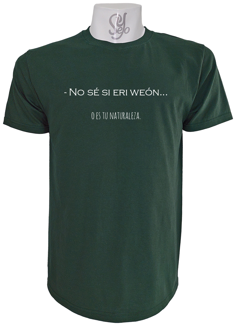 Polera de Hombre Frase: no sé si eri weon o es tu naturaleza 8 Polera de Hombre Frase: no sé si eri weon o es tu naturaleza