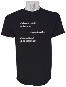 Polera de Hombre Frase: Por fin aprendí a controlar la ira