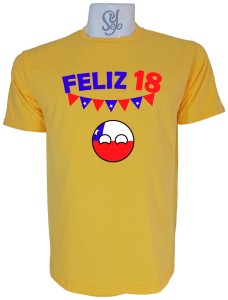 Polera de Hombre CountryBall Chile FELIZ 18