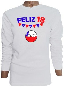Polera De Mujer Manga Larga CountryBall Chile FELIZ 18