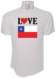 Polera de Hombre Love Chile, Amo Chile fiestas 18 septiembre