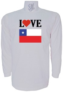 Polera De Hombre Manga Larga Love Chile, Amo Chile fiestas 18 septiembre