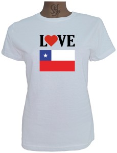 Polera De Mujer Love Chile, Amo Chile fiestas 18 septiembre