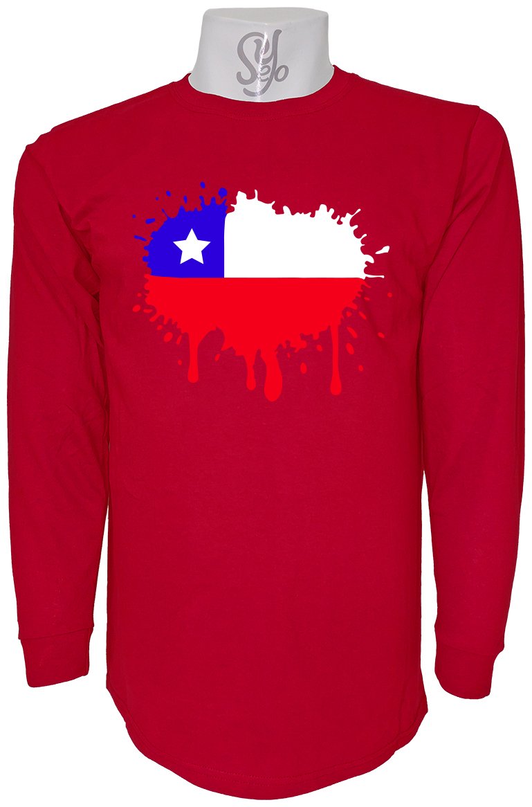 Polera De Hombre Manga Larga Bandera de Chile, 18 septiempre 5 Polera De Hombre Manga Larga Bandera de Chile, 18 septiempre