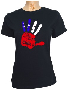 Polera De Mujer Bandera en mano, Viva Chile 18 septiempre