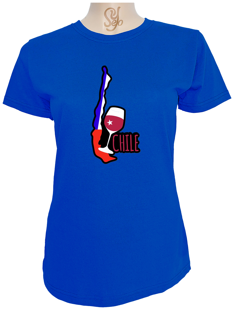Polera De Mujer Con Mapa y Vinito Chileno, 18 de septiembre 4 Polera De Mujer Con Mapa y Vinito Chileno, 18 de septiembre