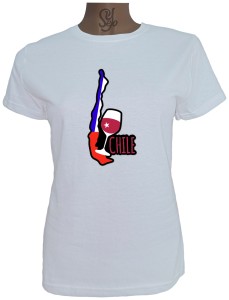 Polera De Mujer Con Mapa y Vinito Chileno, 18 de septiembre