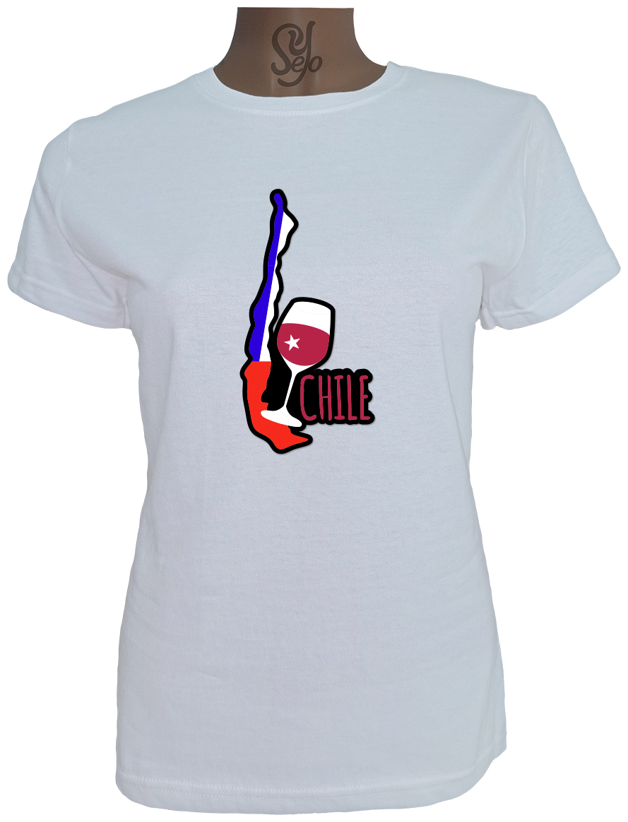 Polera De Mujer Con Mapa y Vinito Chileno, 18 de septiembre 1 Polera De Mujer Con Mapa y Vinito Chileno, 18 de septiembre