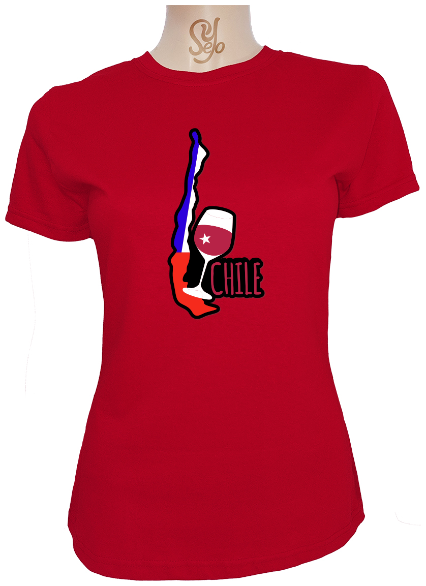 Polera De Mujer Con Mapa y Vinito Chileno, 18 de septiembre 5 Polera De Mujer Con Mapa y Vinito Chileno, 18 de septiembre