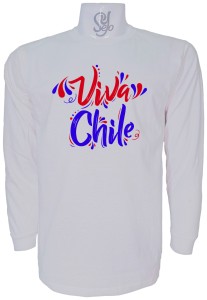 Polera De Hombre Manga Larga Viva Chile celebración dieciochera