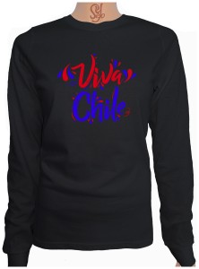 Polera De Mujer Manga Larga Viva Chile celebración dieciochera